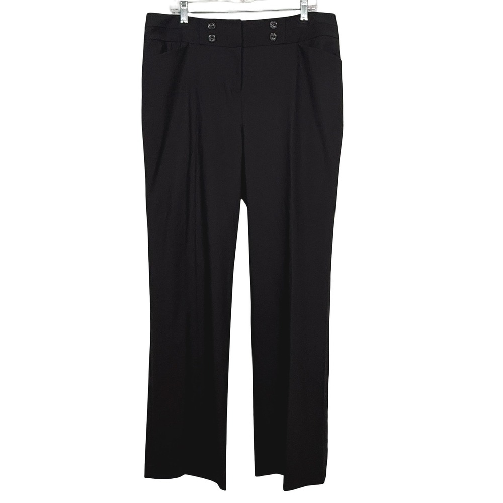 Veronika Maine Black‎ Wool Blend Wide Leg High Rise Dress Pants Trousers Size 16